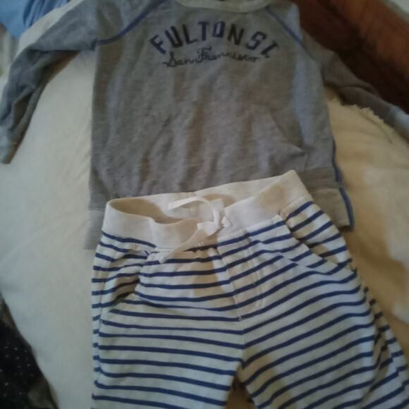 Gap Vtg grey Coastal Sweatshirt and Nautical comfy sweat shorts Sz 4T Boys - Picture 1 of 3